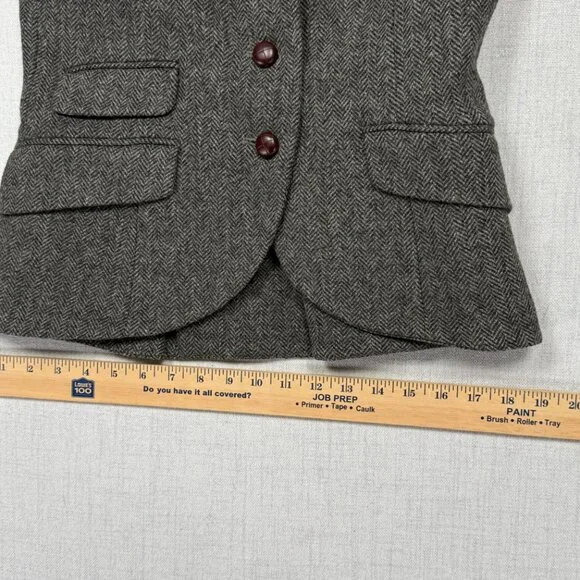Jack Wills Tailored Blazer Herringbone Gray Wool Three Button Front Size 6 - Picture 8 of 12